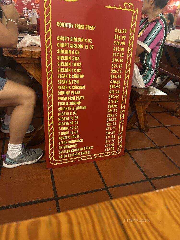 Little Red Barn Steakhouse - San Antonio, TX menu_pic