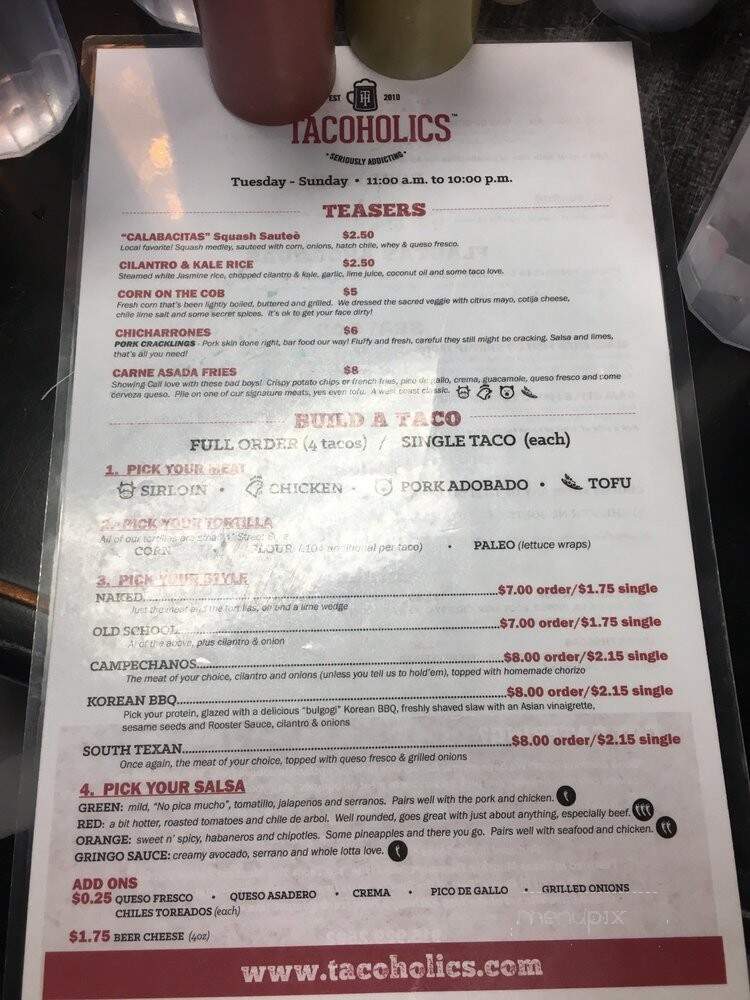 Tacoholics - El Paso, TX menu_pic