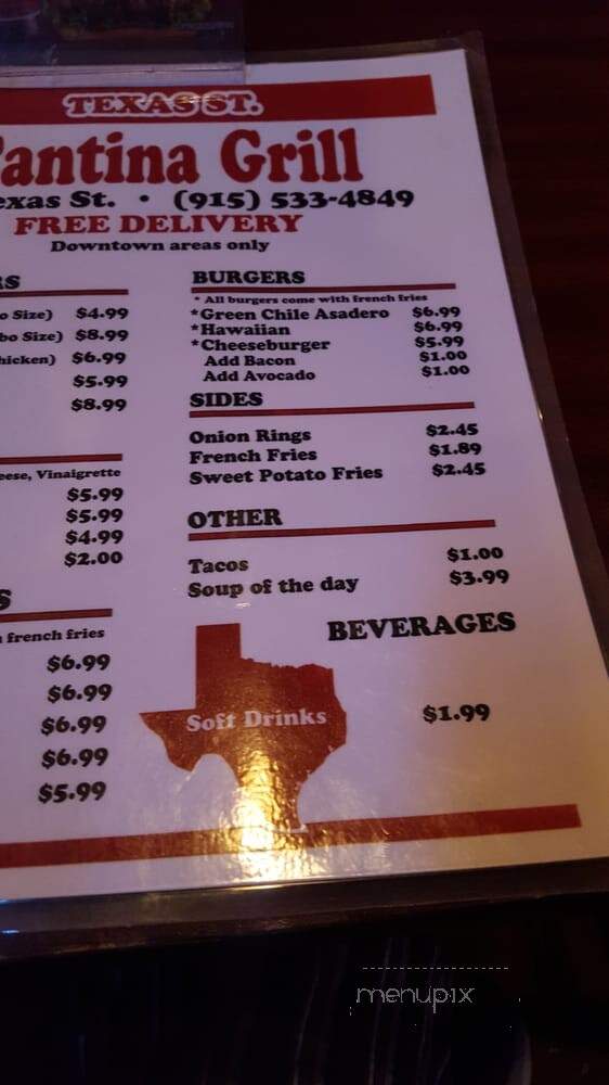 Texas St Cantina Grill - El Paso, TX menu_pic