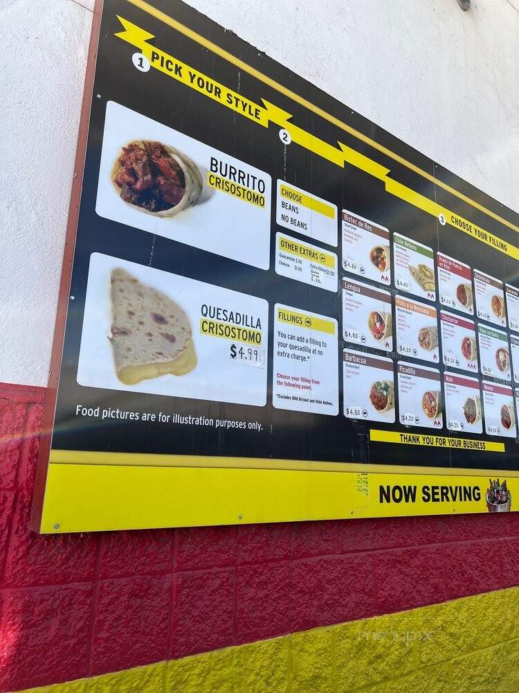 Crisostomo - El Paso, TX menu_pic