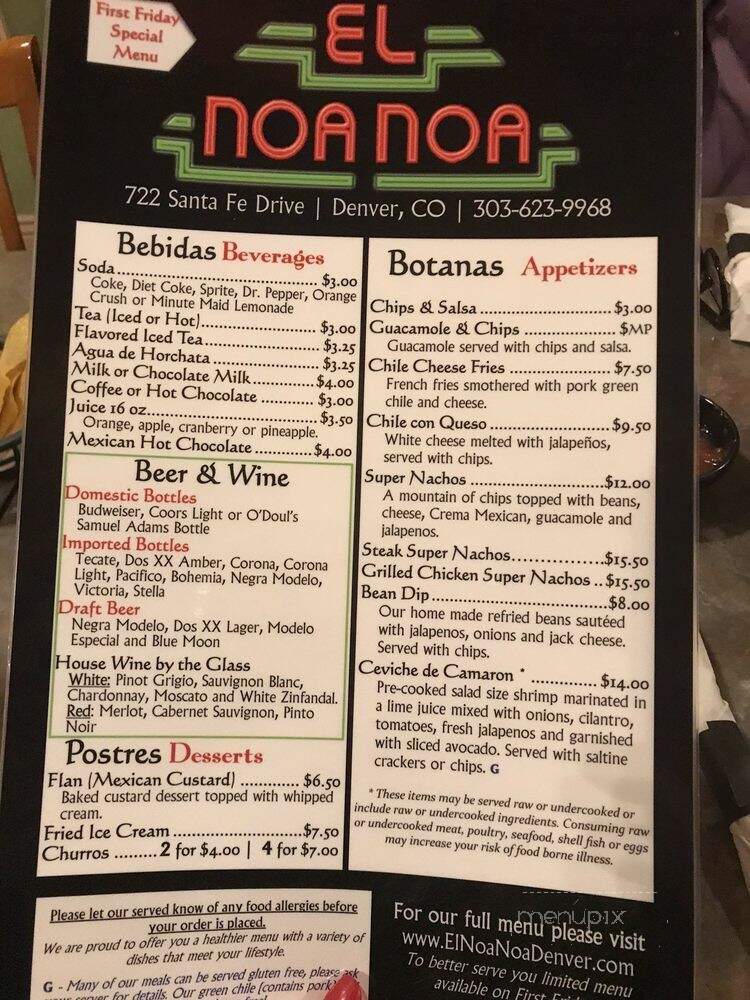 El Noa Noa - Denver, CO menu_pic