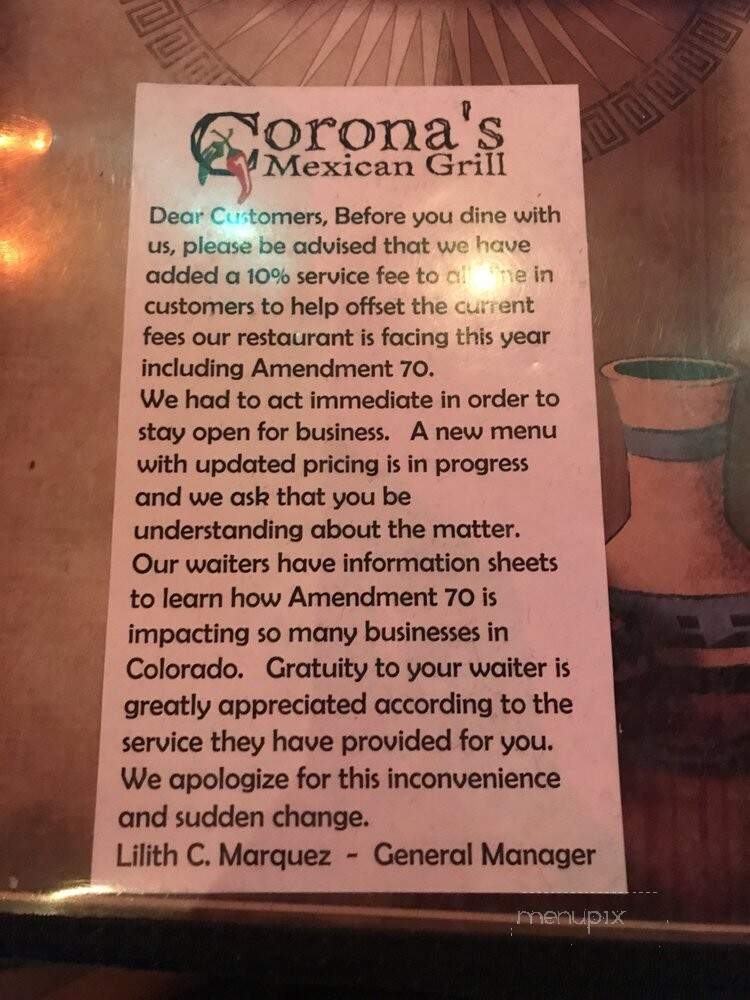 Corona's Mexican Grill - Broomfield, CO menu_pic