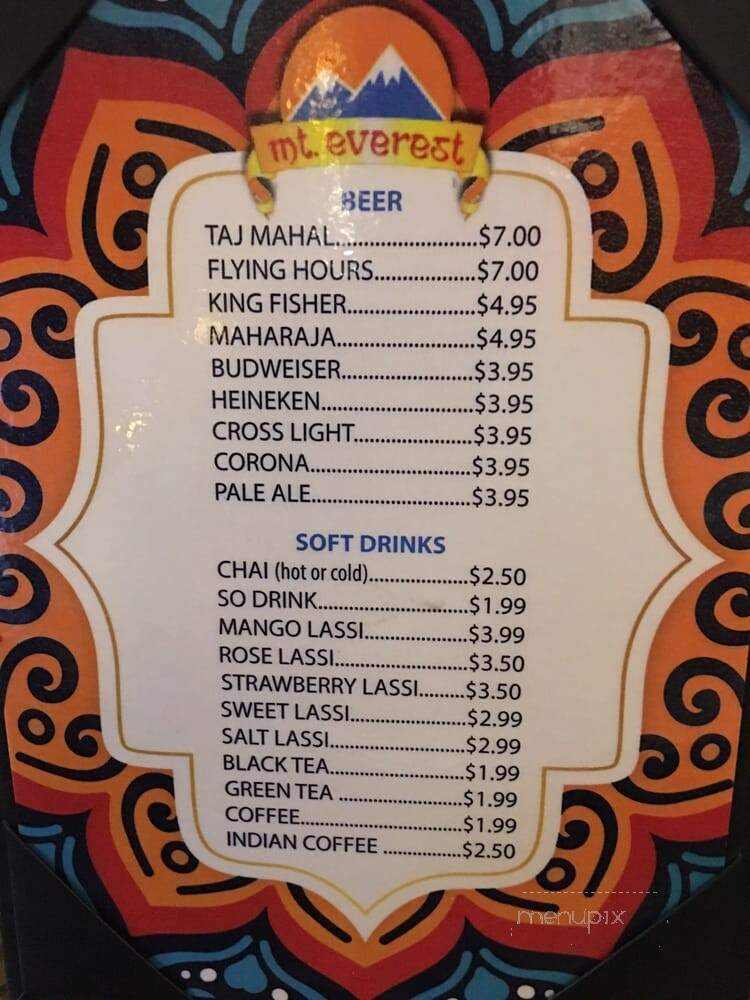 Mt Everest Cuisine - Boulder, CO menu_pic