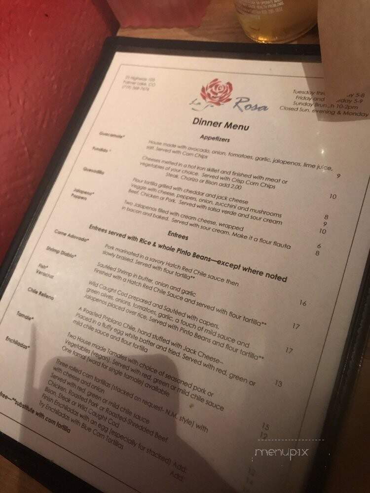 La Rosa Southwestern Dining - Palmer Lake, CO menu_pic