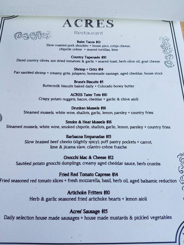 Acres - Englewood, CO menu_pic