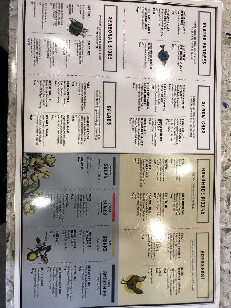 Honor Society Handcrafted Eatery - Denver, CO menu_pic