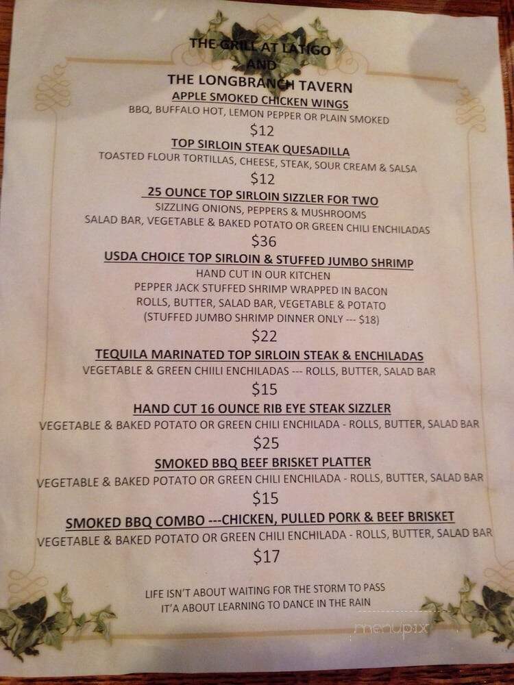 The Grill at Latigo - Elbert, CO menu_pic