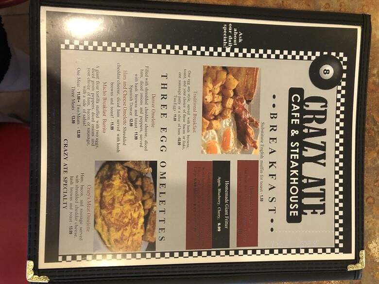 Crazy Ate - Fort Bridger, WY menu_pic