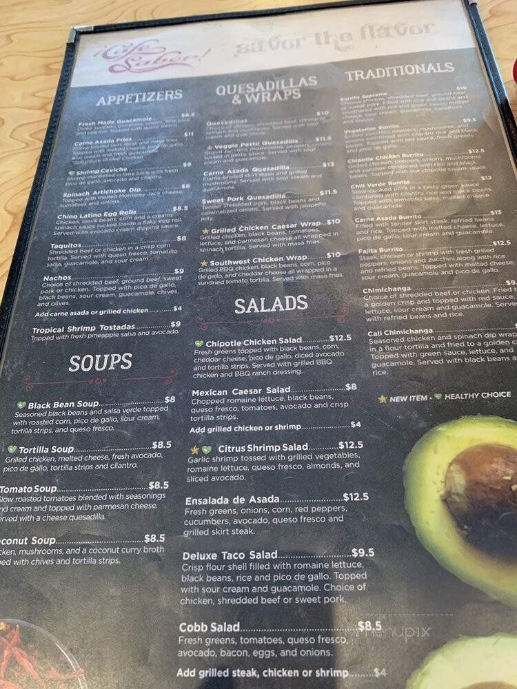 Cafe Sabor - Garden City, UT menu_pic