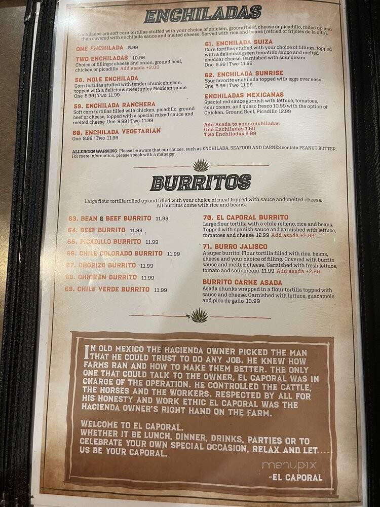 El Caporal - Pocatello, ID menu_pic