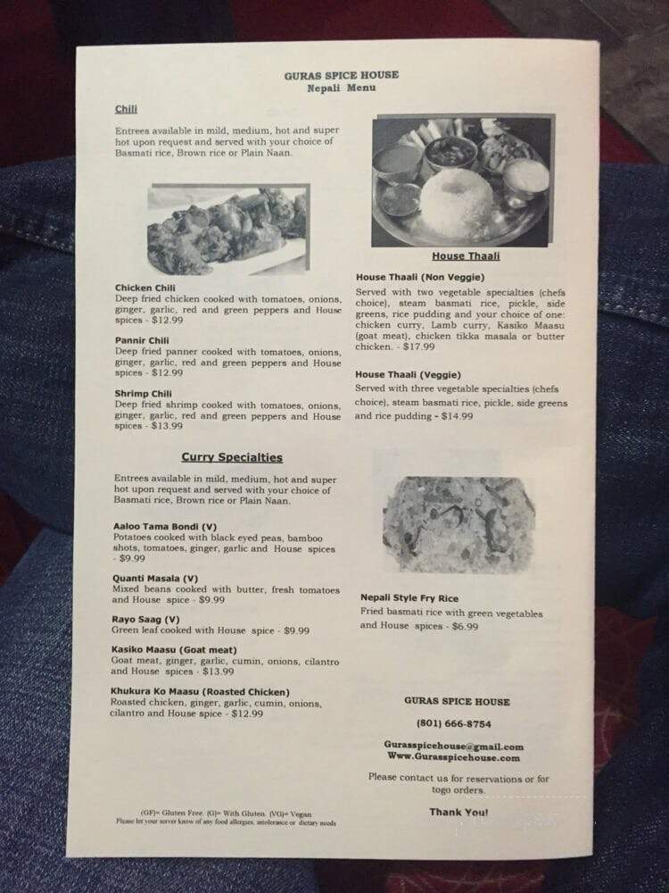 Guras Spice House - Herriman, UT menu_pic