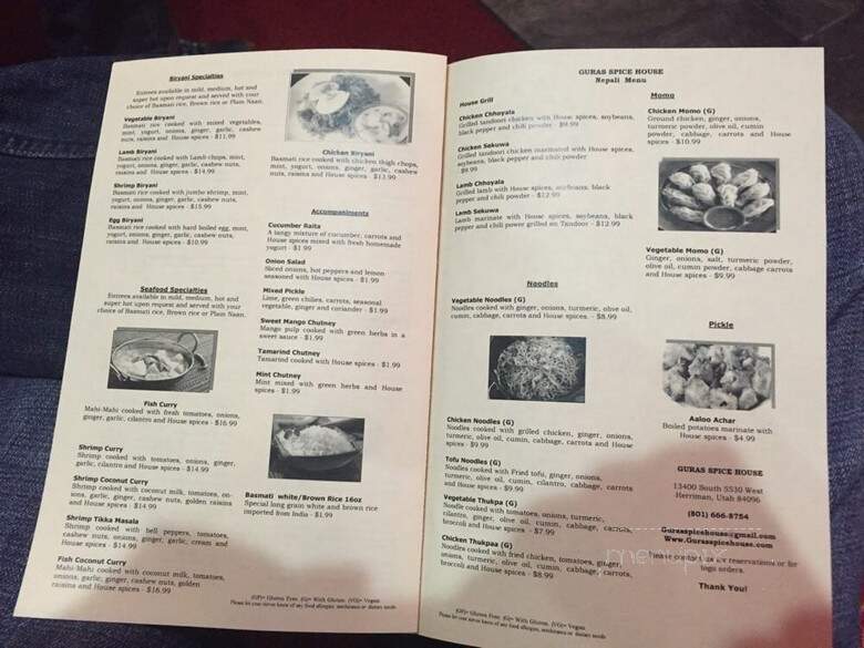 Guras Spice House - Herriman, UT menu_pic