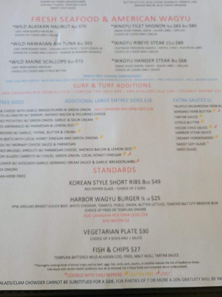 Harbor Seafood & Steak Company - Salt Lake City, UT menu_pic