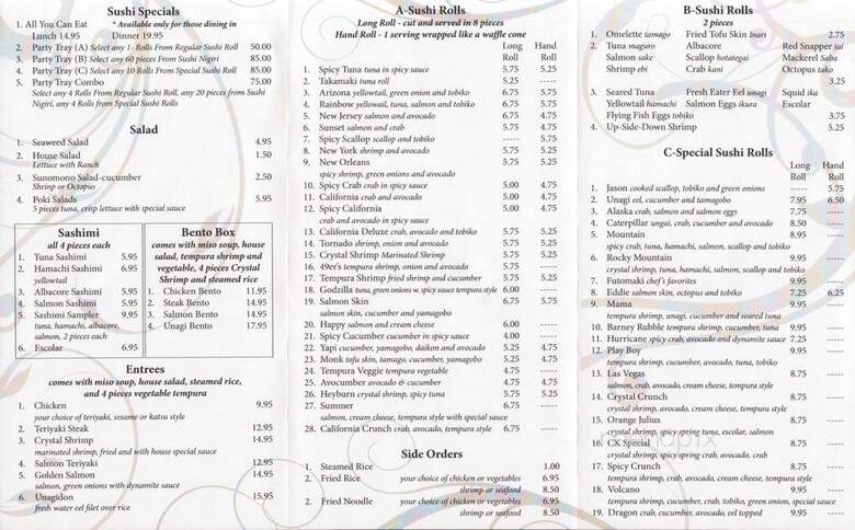 Sushi Ya - Draper, UT menu_pic