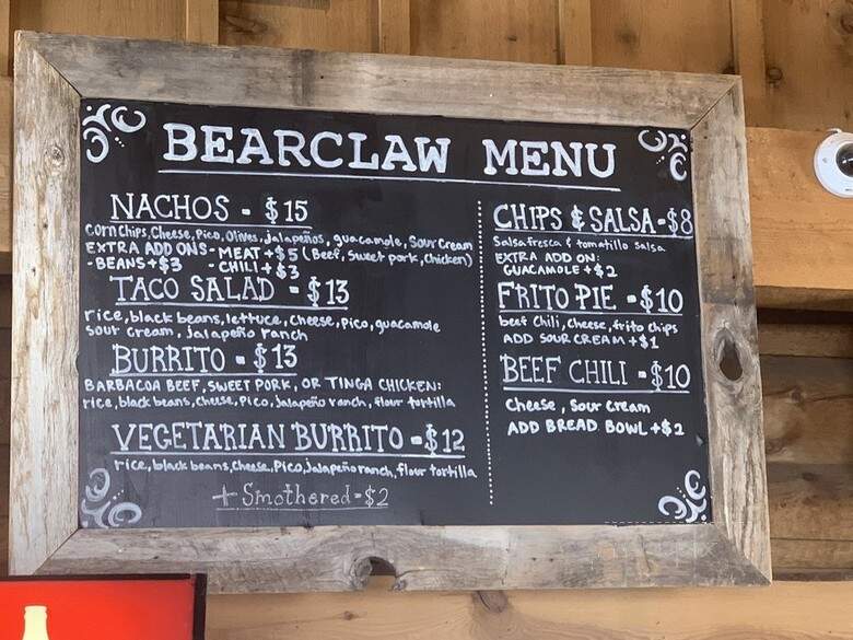 Bearclaw - Sundance, UT menu_pic