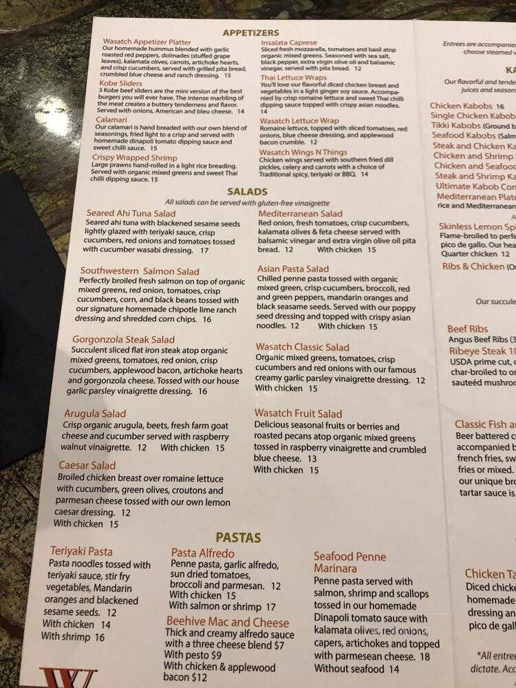 Wasatch Broiler & Grill - Midvale, UT menu_pic