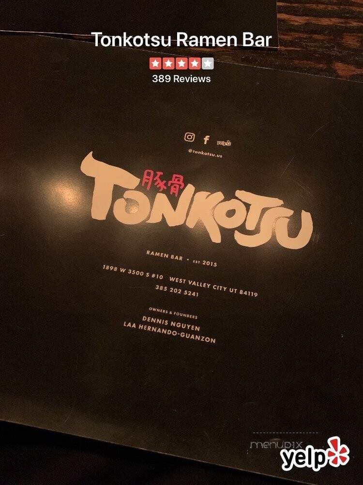 Tonkotsu - West Valley City, UT menu_pic