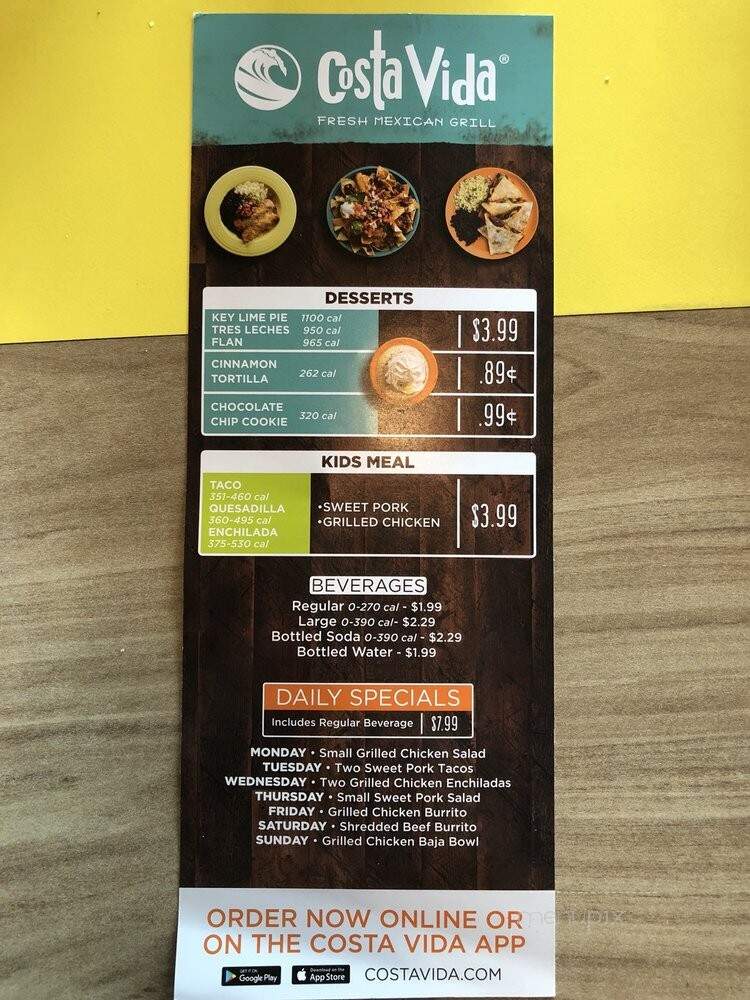 Costa Vida - Richfield, UT menu_pic