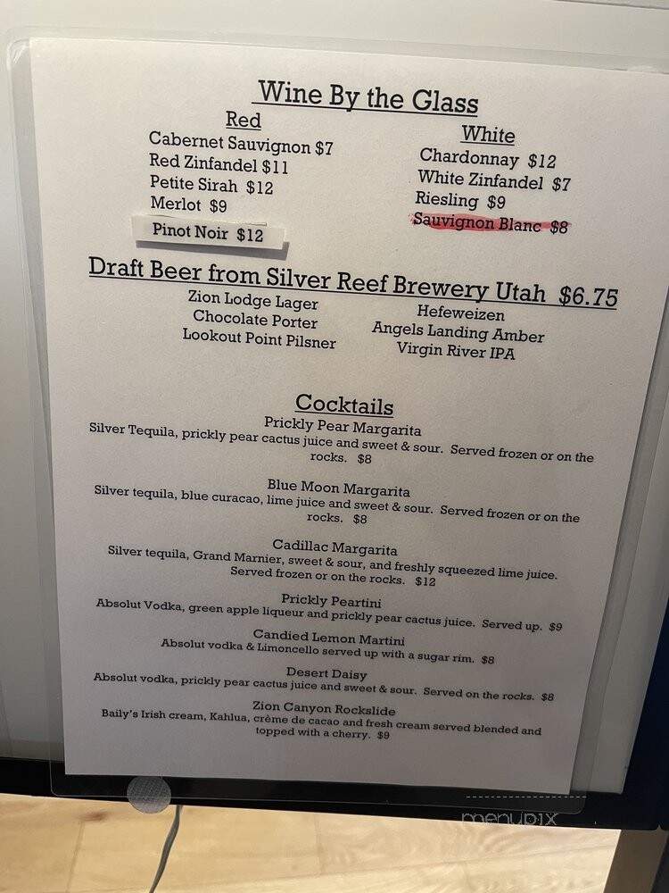 Red Rock Grill - Springdale, UT menu_pic