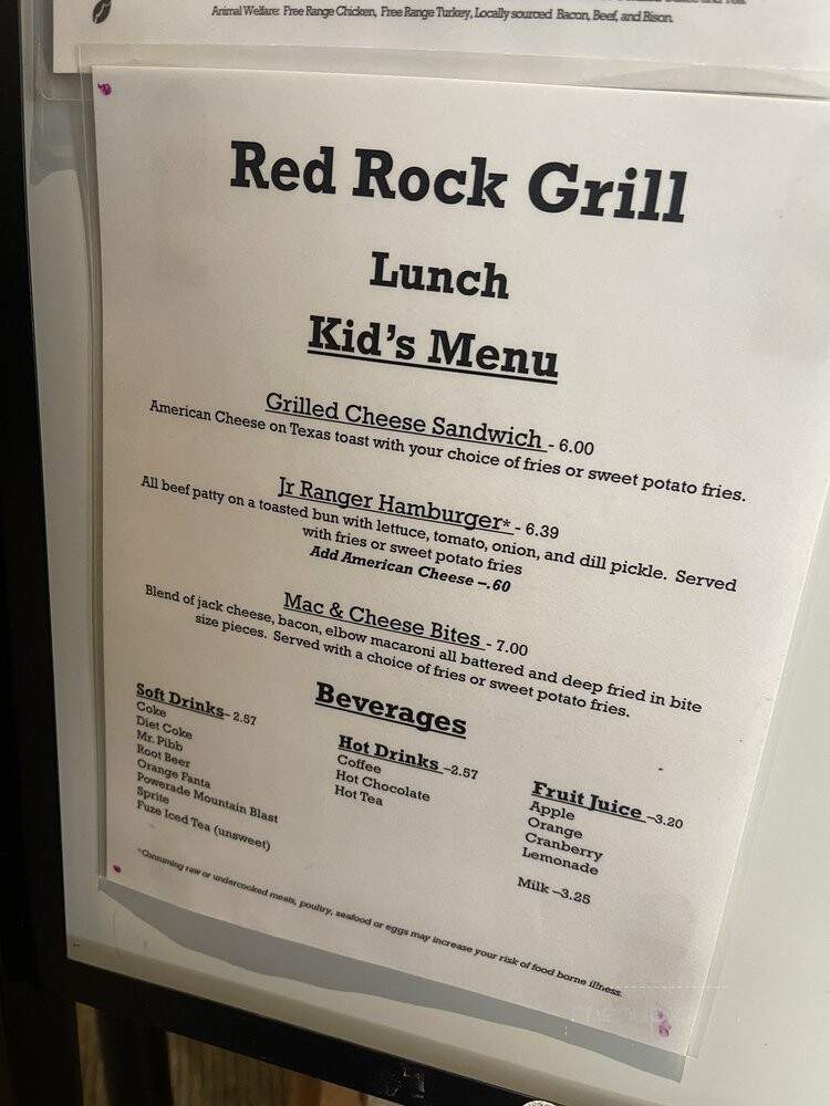 Red Rock Grill - Springdale, UT menu_pic