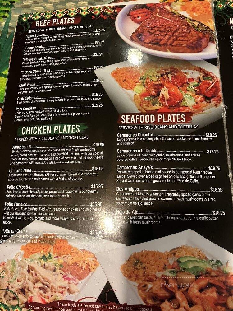 Anaya's Fresh Mexican Restaurant - Glendale, AZ menu_pic