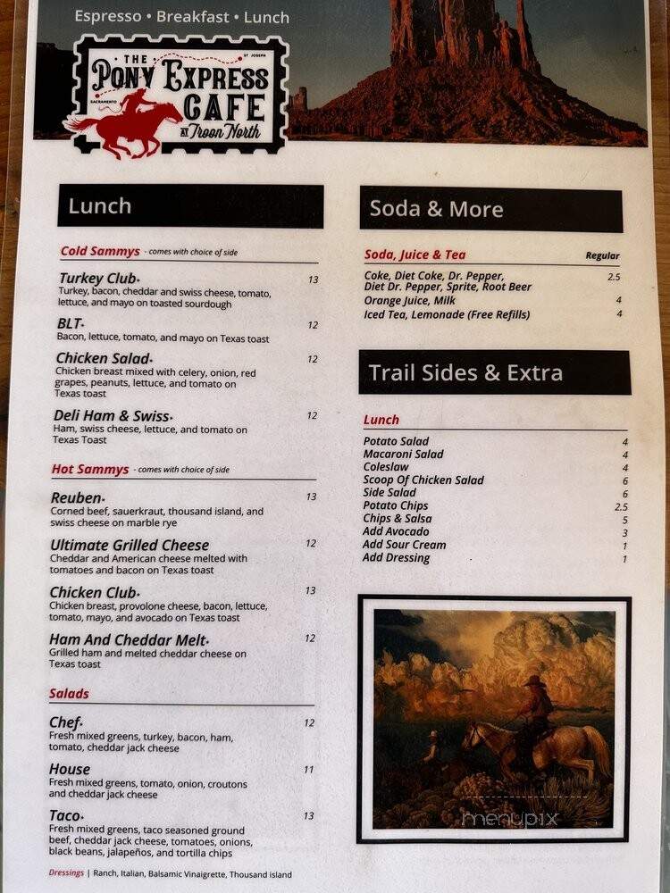 Pony Express Cafe - Scottsdale, AZ menu_pic