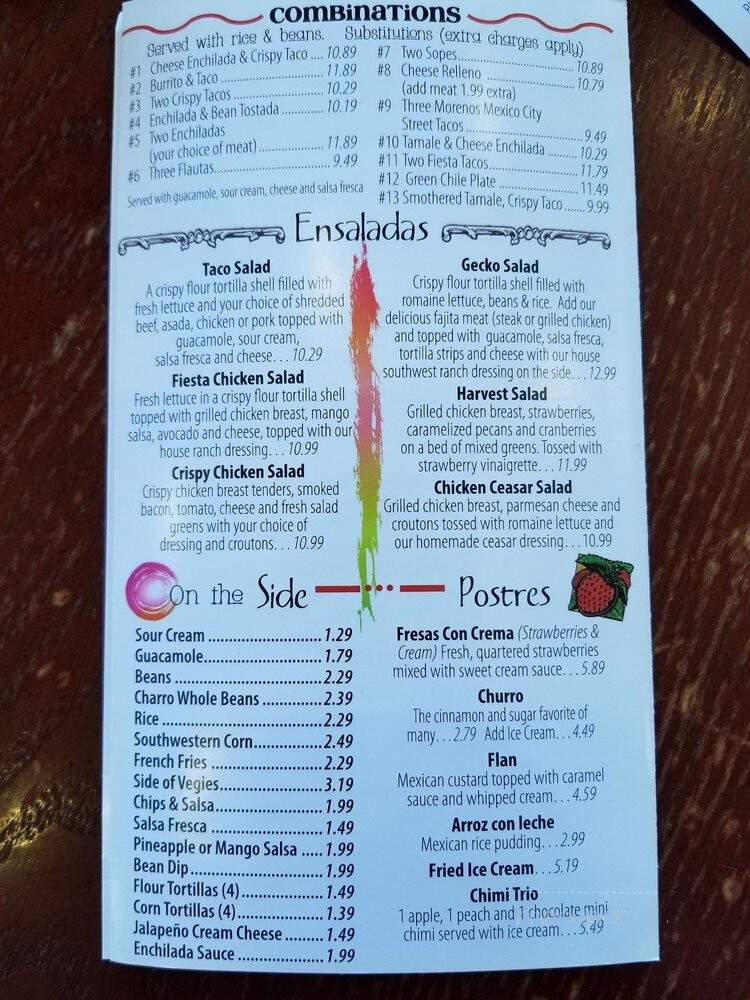 Moreno's Mexican Grill - Gilbert, AZ menu_pic