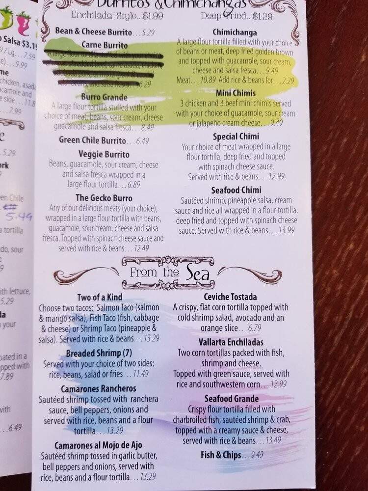 Moreno's Mexican Grill - Gilbert, AZ menu_pic