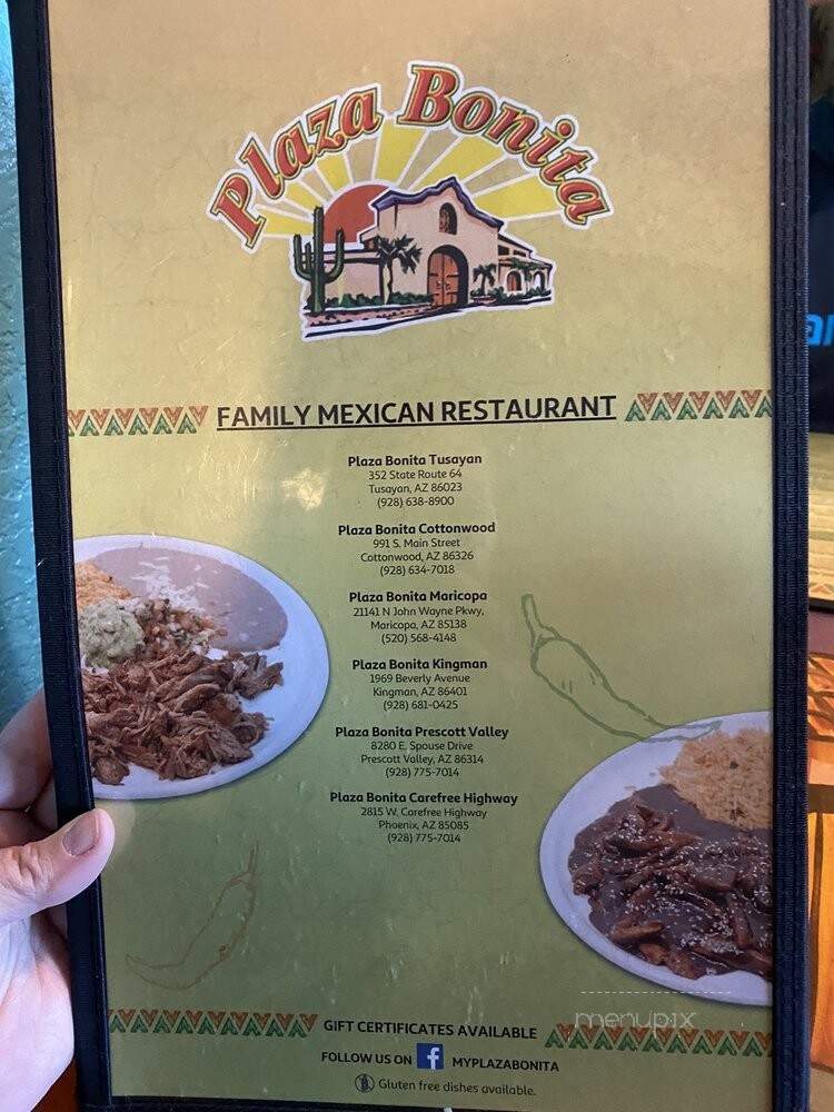 Plaza Bonita - Grand Canyon, AZ menu_pic