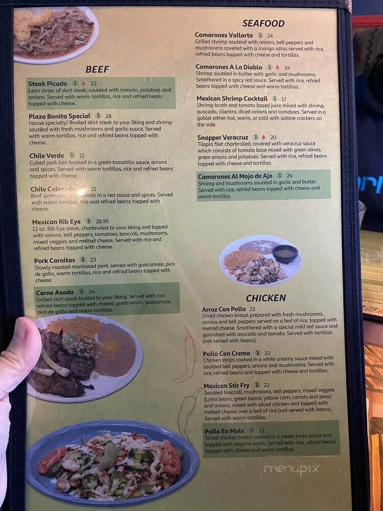 Plaza Bonita - Grand Canyon, AZ menu_pic