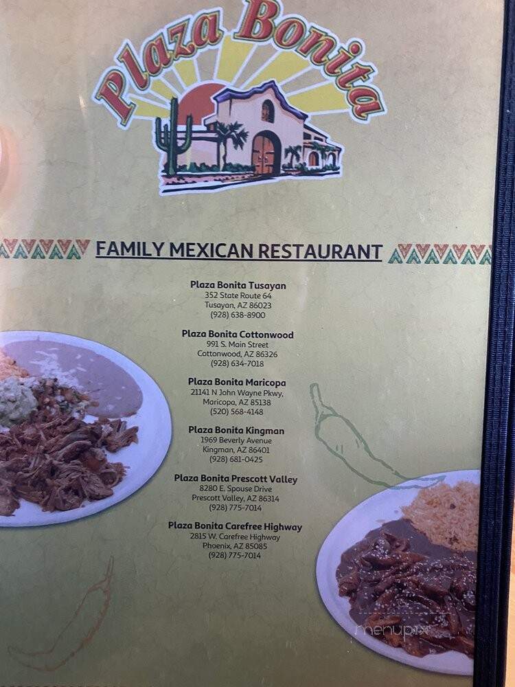 Plaza Bonita - Grand Canyon, AZ menu_pic