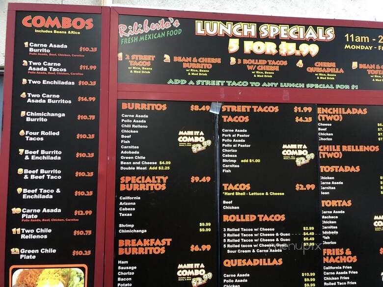 Rilibertos Fresh Mexican Food - Flagstaff, AZ menu_pic