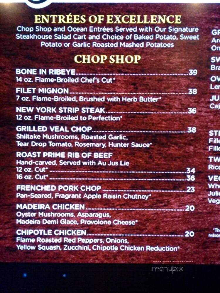 The Steakhouse - Laughlin, NV menu_pic