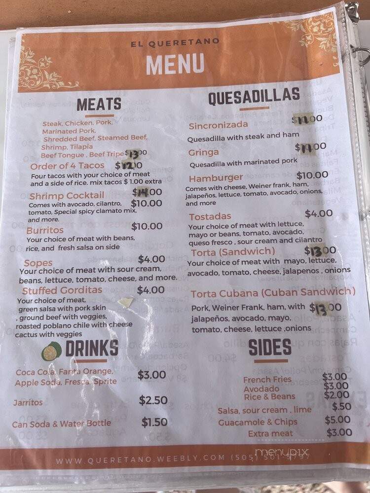 El Queretano - Santa Fe, NM menu_pic