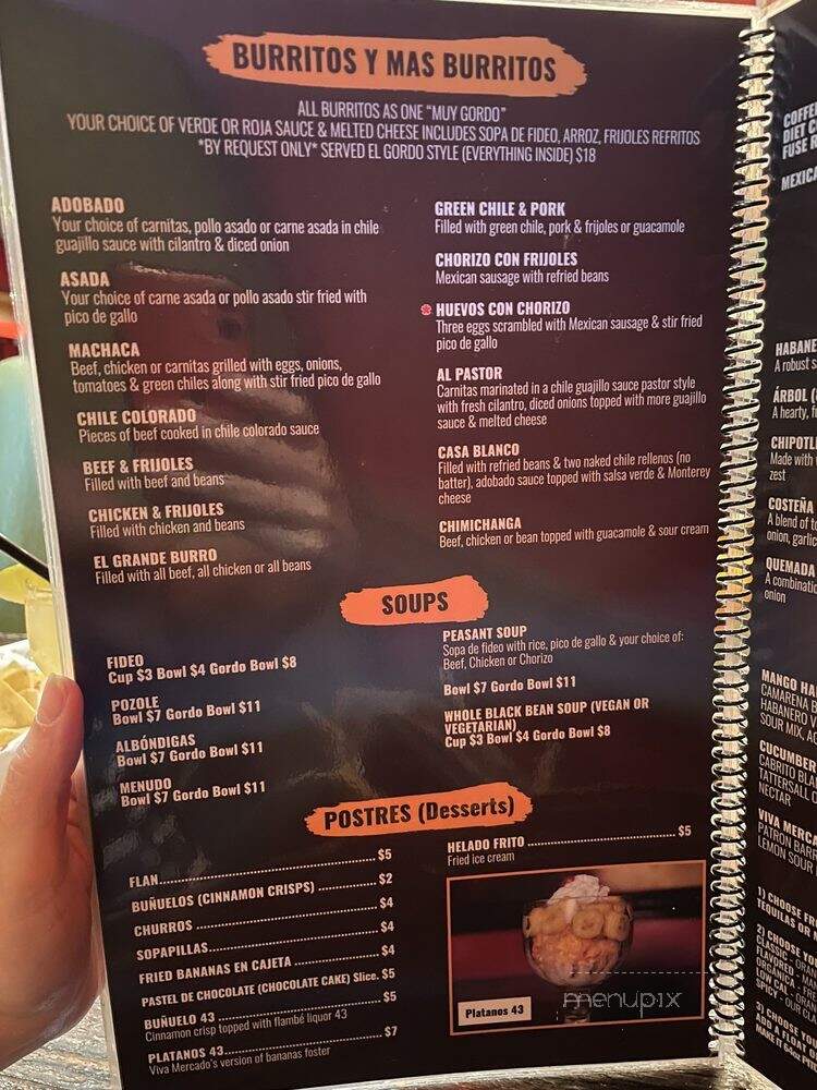 Viva Mercado's Mexican Bar and Grill - Las Vegas, NV menu_pic