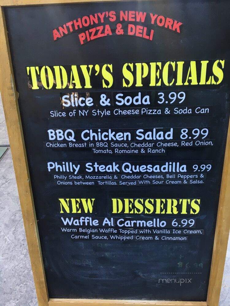 Anthony's New York Pizza & Deli - Las Vegas, NV menu_pic