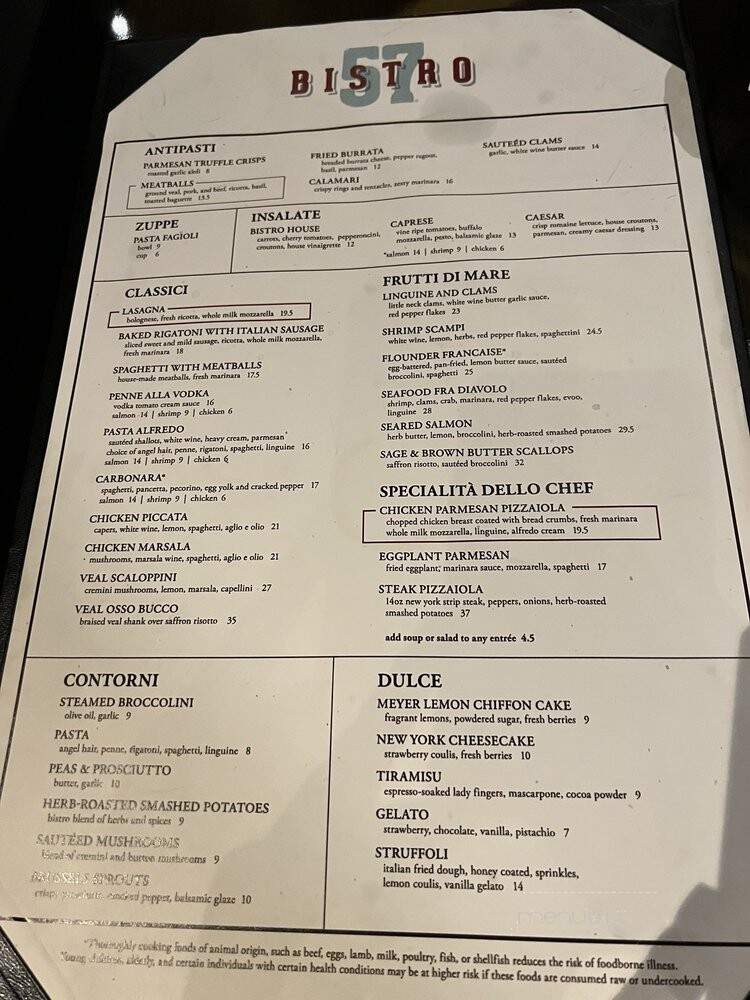 Bistro 57 - N Las Vegas, NV menu_pic