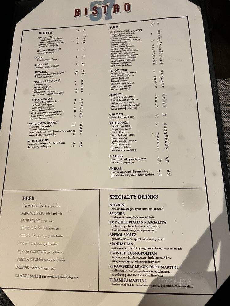 Bistro 57 - N Las Vegas, NV menu_pic