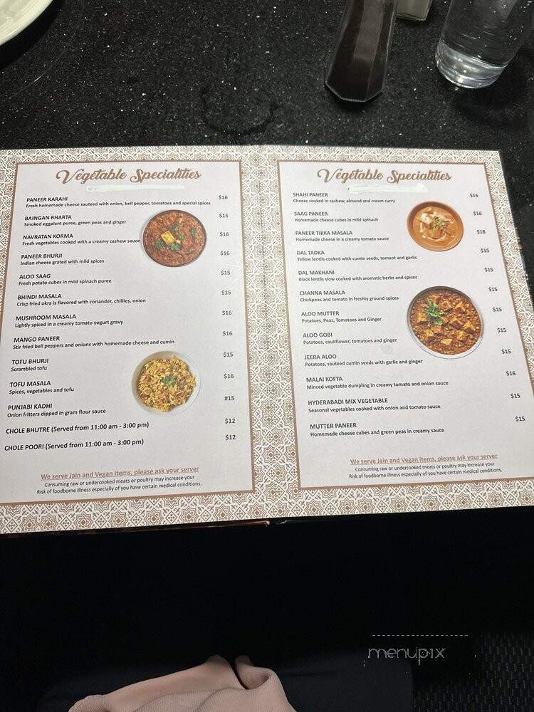 Pure Indian Cuisine - Las Vegas, NV menu_pic