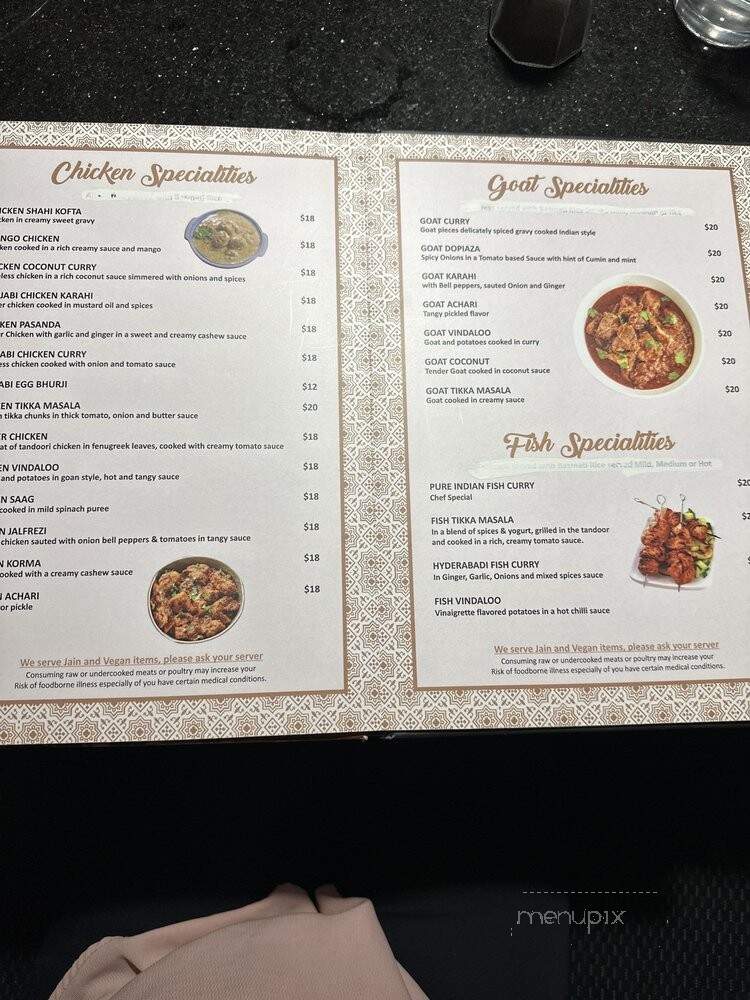 Pure Indian Cuisine - Las Vegas, NV menu_pic