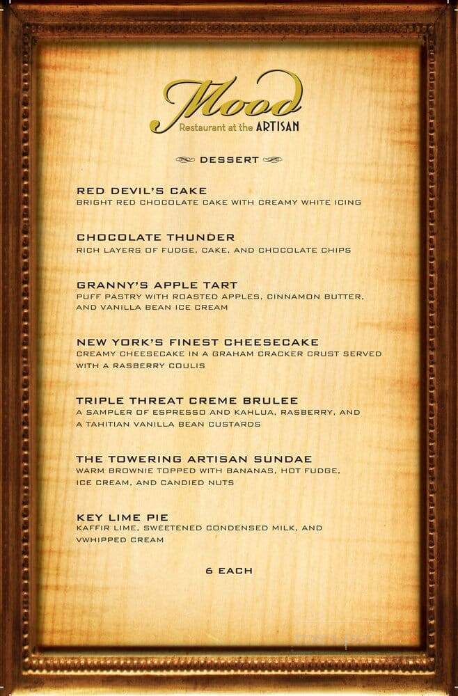 Mood Restaurant - Las Vegas, NV menu_pic