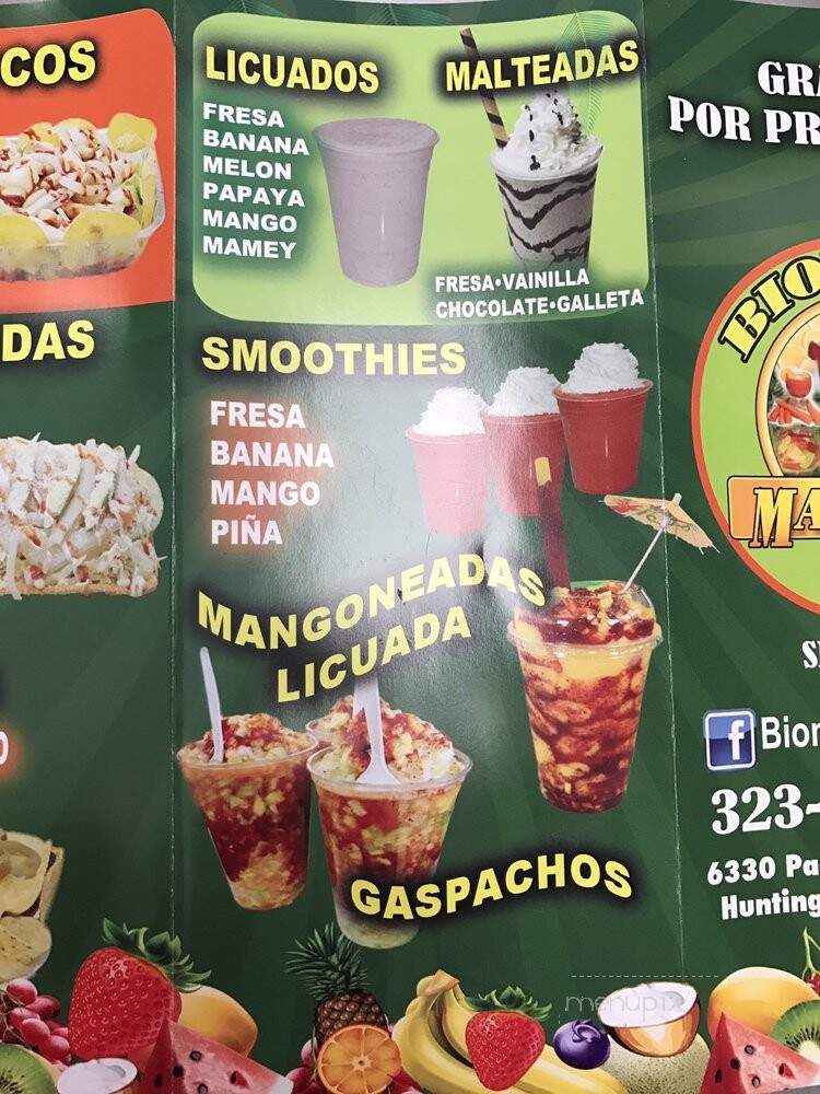 Bionicos Marisol - Huntington Park, CA menu_pic