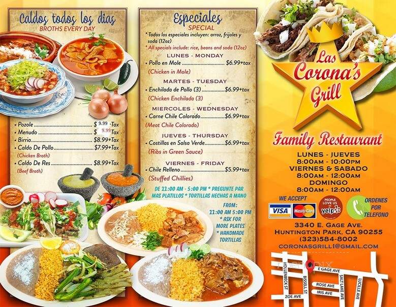 Las Coronas Grill - Huntington Park, CA menu_pic