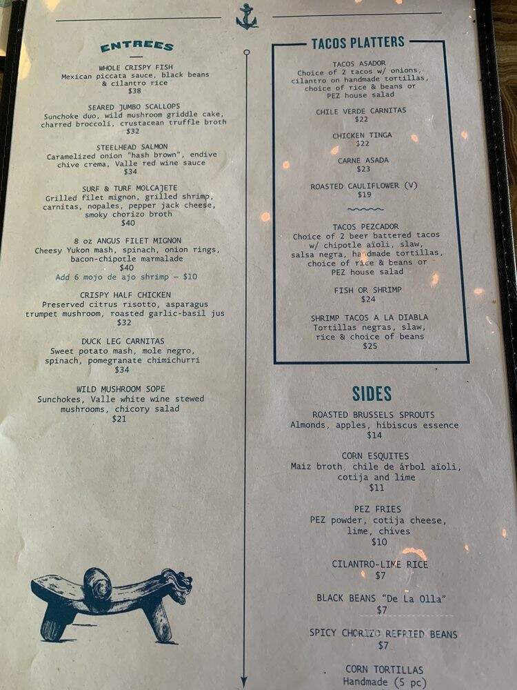 Pez Cantina - Los Angeles, CA menu_pic