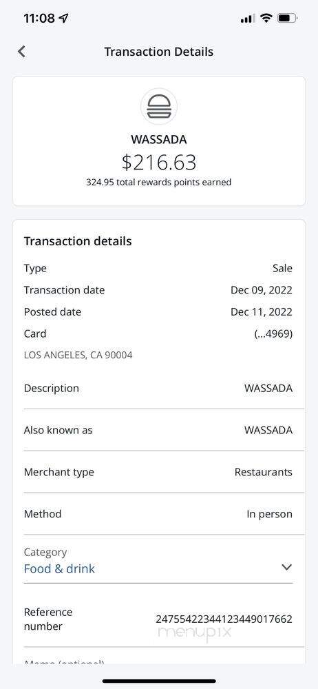 Wassada Restaurant - Los Angeles, CA menu_pic