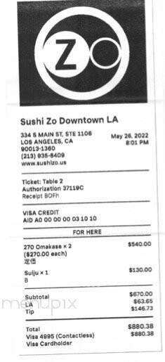 Sushi Zo - Los Angeles, CA
