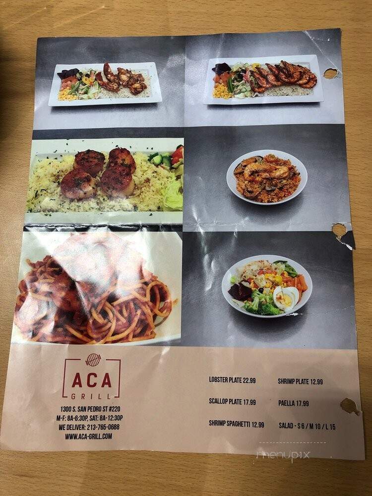 ACA Grill - Los Angeles, CA menu_pic