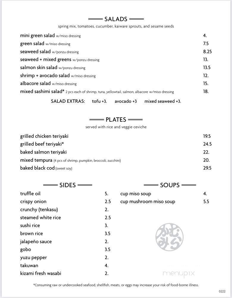 Murakami Sushi - West Hollywood, CA menu_pic
