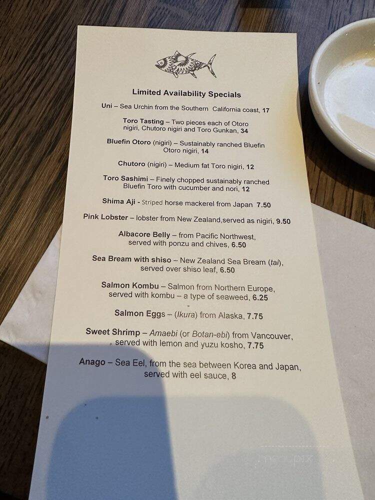 Sugarfish By Sushi Nozawa - Los Angeles, CA menu_pic