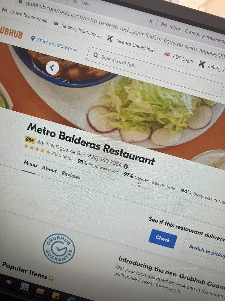 Metro Balderas - Los Angeles, CA menu_pic
